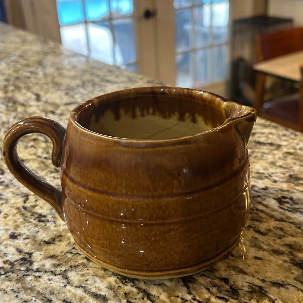 American Vintage Brown Ceramic Pitcher